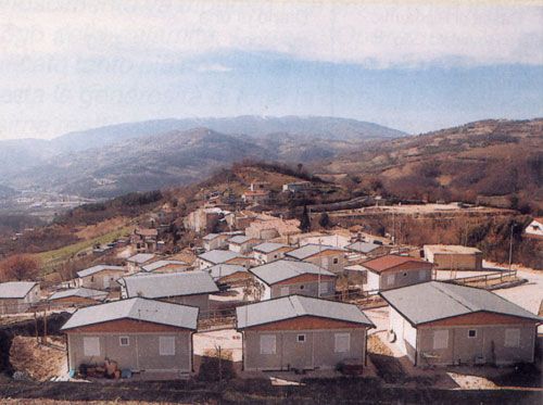 Abitazioni provvisorie terremotati prefabbricate fornite dall'azienda PREFAB