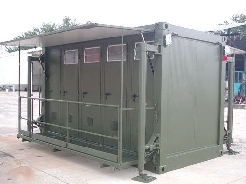 Shelter militare servizi con tettoia